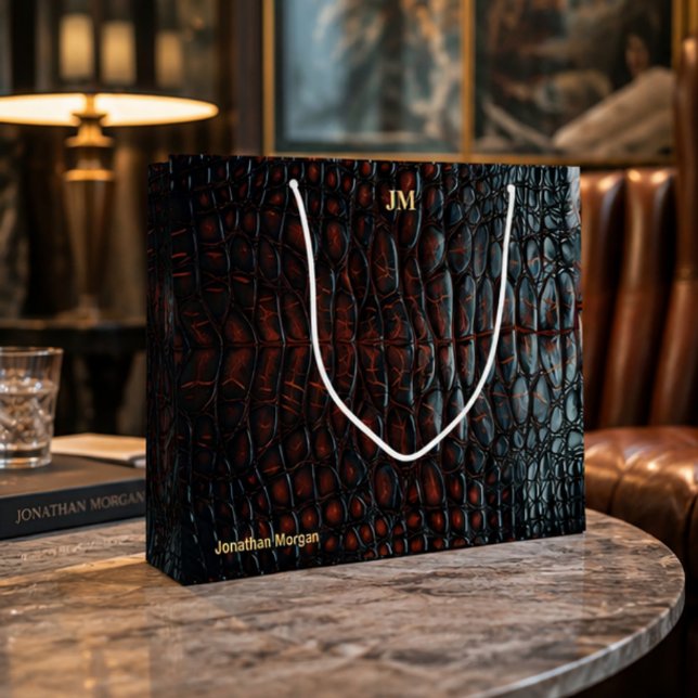 Sacola Para Presentes Grande Luxury Executive Monogram Premium Leather  (Criador carregado)
