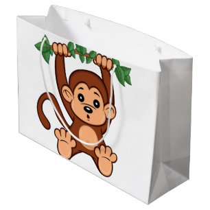 Sacola Para Presentes Grande Macaco apenas que pendura ao redor