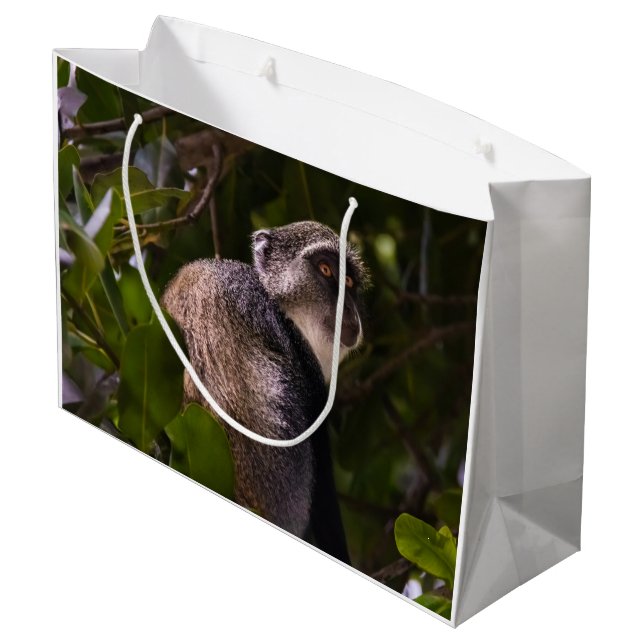 Sacola Para Presentes Grande Macaco azul, Zanzibar (Verso inclinado)