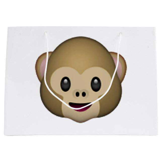 Sacola Para Presentes Grande Macaco - Emoji (Frente)