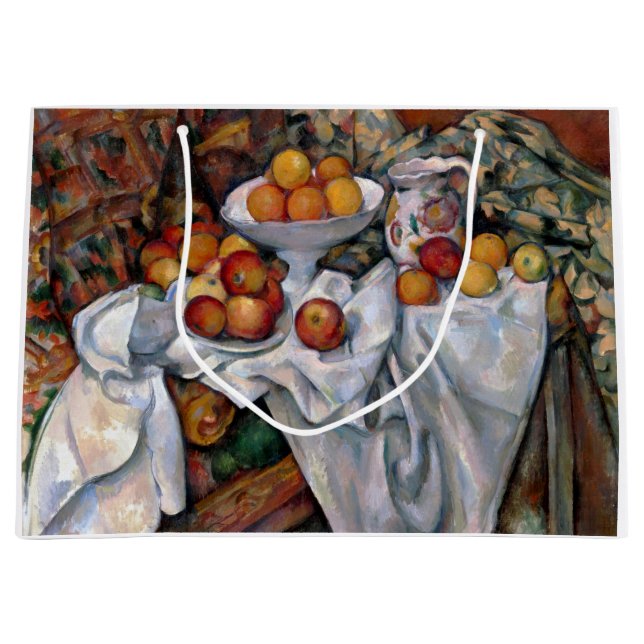 Sacola Para Presentes Grande Maçãs e Laranjas, Paul Cezanne, 1895-1900 (Frente)
