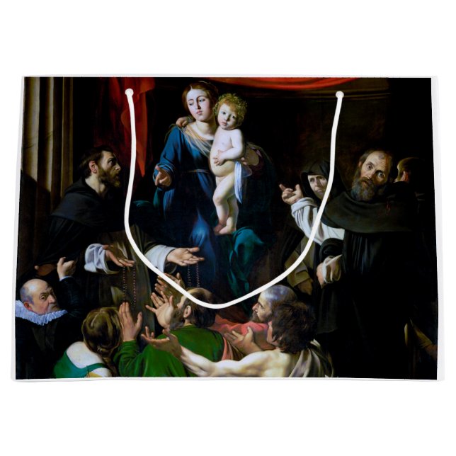 Sacola Para Presentes Grande Madona do Rosário, Caravaggio (Frente)