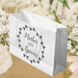 Sacola Para Presentes Grande Mãe do Casamento de Ivy Wreath, Cinza de noiva