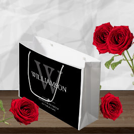 Sacola Para Presentes Grande Mãe Do Casamento Elegante Do Monograma De Presente