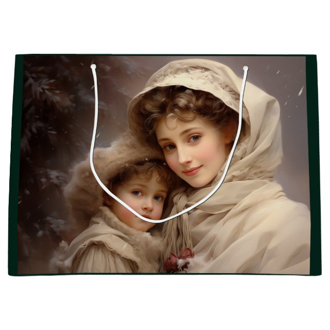 Sacola Para Presentes Grande Mãe e Filho Vitorianos (Frente)