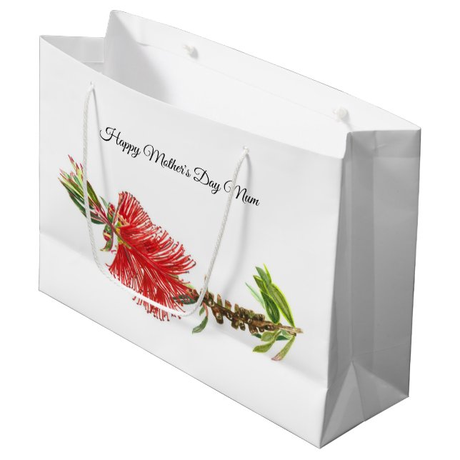 Sacola Para Presentes Grande Mãe Feliz Floral (Frente inclinada)