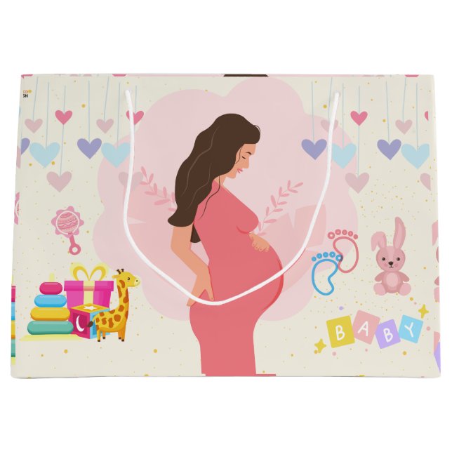 Sacola Para Presentes Grande Mães esperadas (Frente)