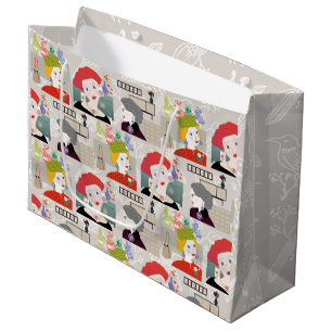 Sacola Para Presentes Grande Mah Jongg Lady 03 Gift Bag