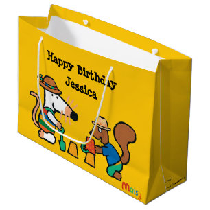 Sacola Para Presentes Grande Maisy com aniversário dos escudos