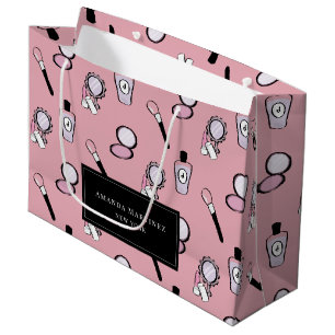 Sacola Para Presentes Grande Makeup Cosmetic Pink