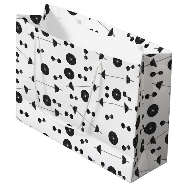 Sacola Para Presentes Grande Malhação de Treinamento de Peso Dumbbell Bodybuild (Frente inclinada)