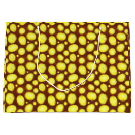 Sacola Para Presentes Grande Manchas Amarelas no Marrom