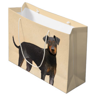 Sacola Para Presentes Grande Manchester Terrier Pintura Original