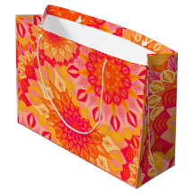 Mandala Sobreposto Laranja Rosa Amarelo
