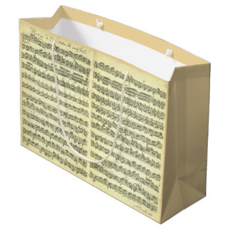 Sacola Para Presentes Grande Manuscrito da música de Bach Partita para o
