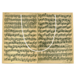 Sacola Para Presentes Grande Manuscrito de Bach Chaconne para o violino de solo