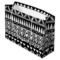 Mão preto e branco asteca tribal moderno tirado