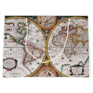 Sacola Para Presentes Grande Mapa antigo antigo inspirado (12)