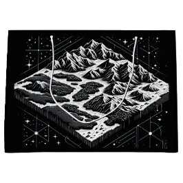 Sacola Para Presentes Grande Mapa de Montanha Mágica