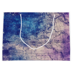 Sacola Para Presentes Grande Mapa do Mundo Celestial da Vintage (14)