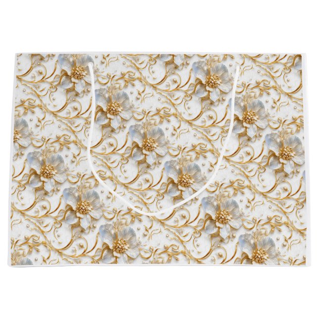 Sacola Para Presentes Grande Maravilha branca de aniversário de casamento (Frente)