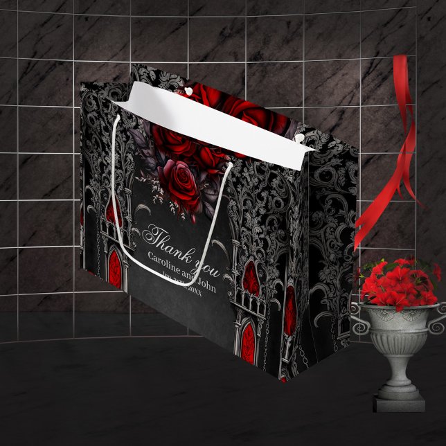 Sacola Para Presentes Grande Maravilhosa design de casamento gótico-escuro (Gothic design)
