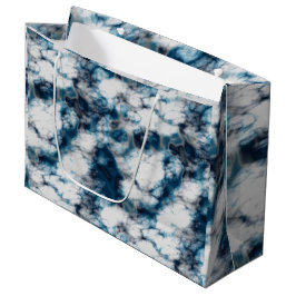 Sacola Para Presentes Grande Marble Azul