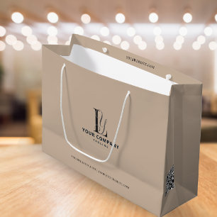 Sacola Para Presentes Grande Marca de Boutique de luxo adicione logotipo bege c