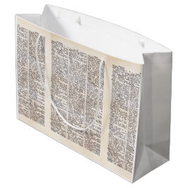 Sacola Para Presentes Grande Marcação de Presente de Página de Dicionário do Li