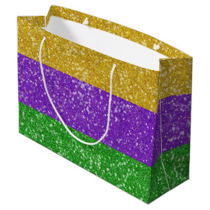 Sacola Para Presentes Grande Mardi Gras Colors Glitter Strike Bling