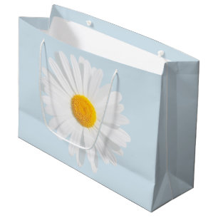 Sacola Para Presentes Grande margarida branca