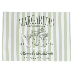 Sacola Para Presentes Grande Margueritas e Matrimônio Retro Modern Striped Bach