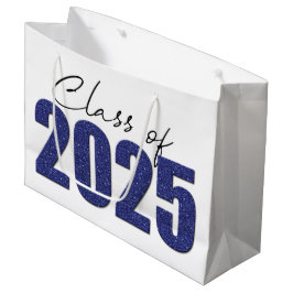 Sacola Para Presentes Grande Marinho Blue Glitter Classe de 2025