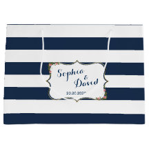 Marinho Elegante Blue Stripes Bag Personalizado