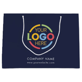 Sacola Para Presentes Grande Marinho moderno Promocional de logotipo de empresa