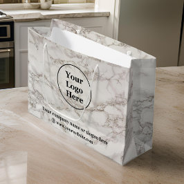 Sacola Para Presentes Grande Mármore bege