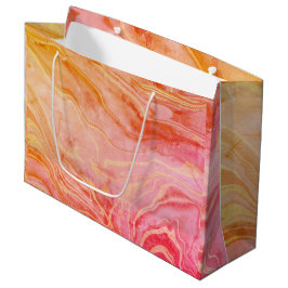 Sacola Para Presentes Grande Mármore Chic Elegante Moderno Tendência