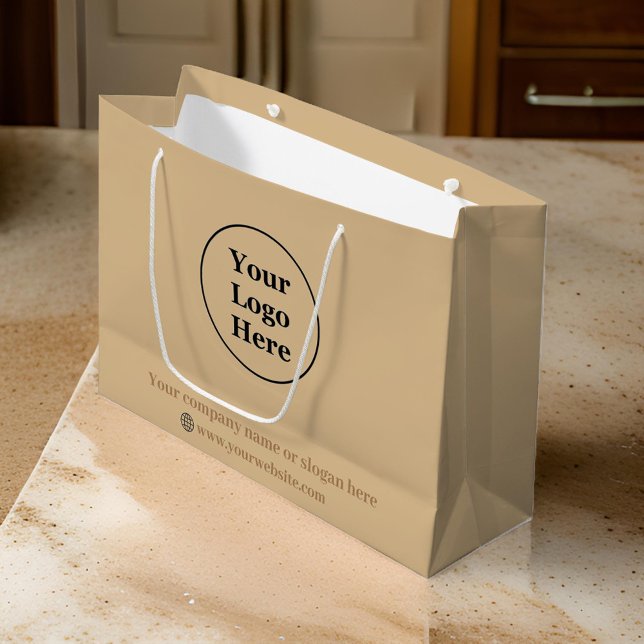 Sacola Para Presentes Grande Marrom elegante simples (Criador carregado)