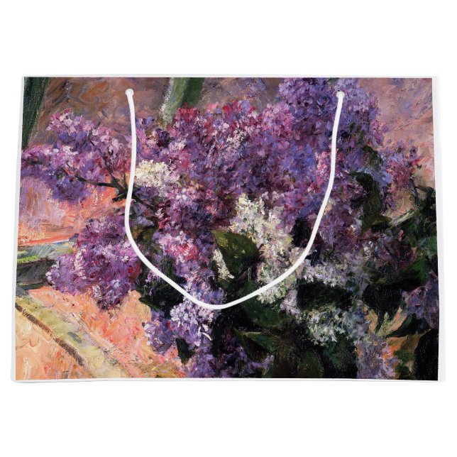 Sacola Para Presentes Grande Mary Cassatt - Lilases em uma janela (Frente)
