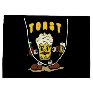 Sacola Para Presentes Grande Mascote da Torrada de Cerveja