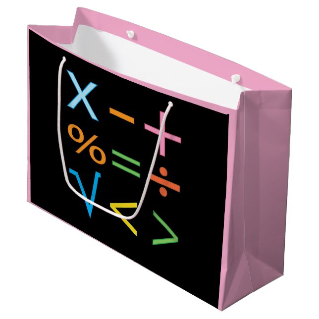 Sacola Para Presentes Grande Matemática Símbolo Matemático  (Frente inclinada)