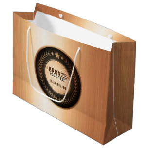 Sacola Para Presentes Grande MEDALHA DIY IMPRESSÃO PERSONALIZADA Bronze Campeão