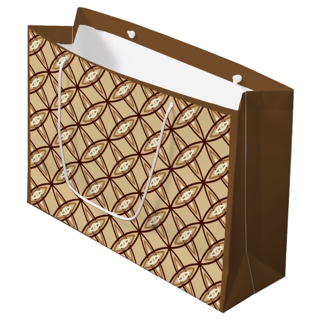 Sacola Para Presentes Grande Meio século Atômica Moderno - Camel Tan (Frente inclinada)