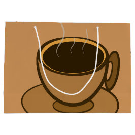 Sacola Para Presentes Grande Meio século Moderno Café Marrom