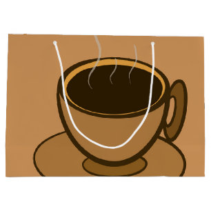 Sacola Para Presentes Grande Meio século Moderno Café Marrom