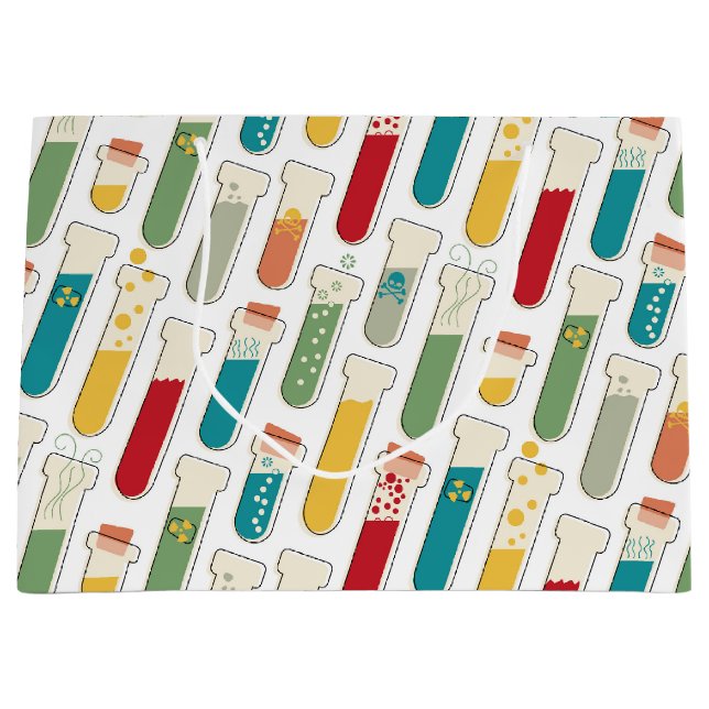 Sacola Para Presentes Grande Meio século Moderno de Teste de Química - Tiras do (Frente)