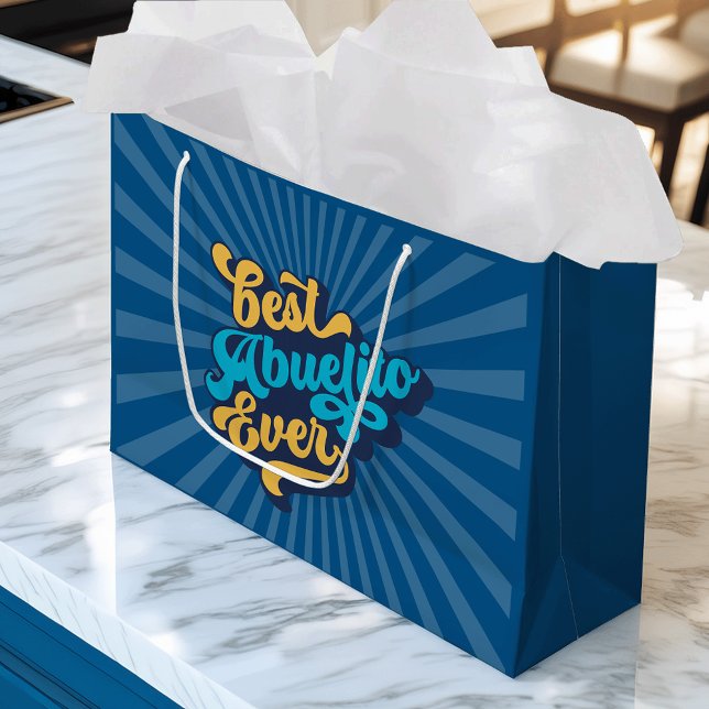 Sacola Para Presentes Grande Melhor Dia de os pais de Abuelito (Criador carregado)