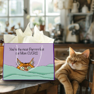 Sacola Para Presentes Grande Melhor Gato Mãe De Sempre! Dia das Mães