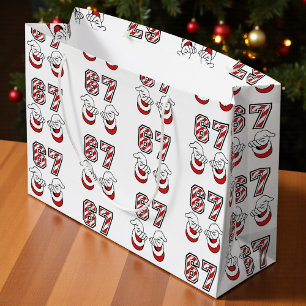 Sacola Para Presentes Grande Meme de Natal Six Seven 67 6 7 Papai Noel 