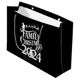 Sacola Para Presentes Grande Memórias de Natal da Família 2024 Juntos Combinand